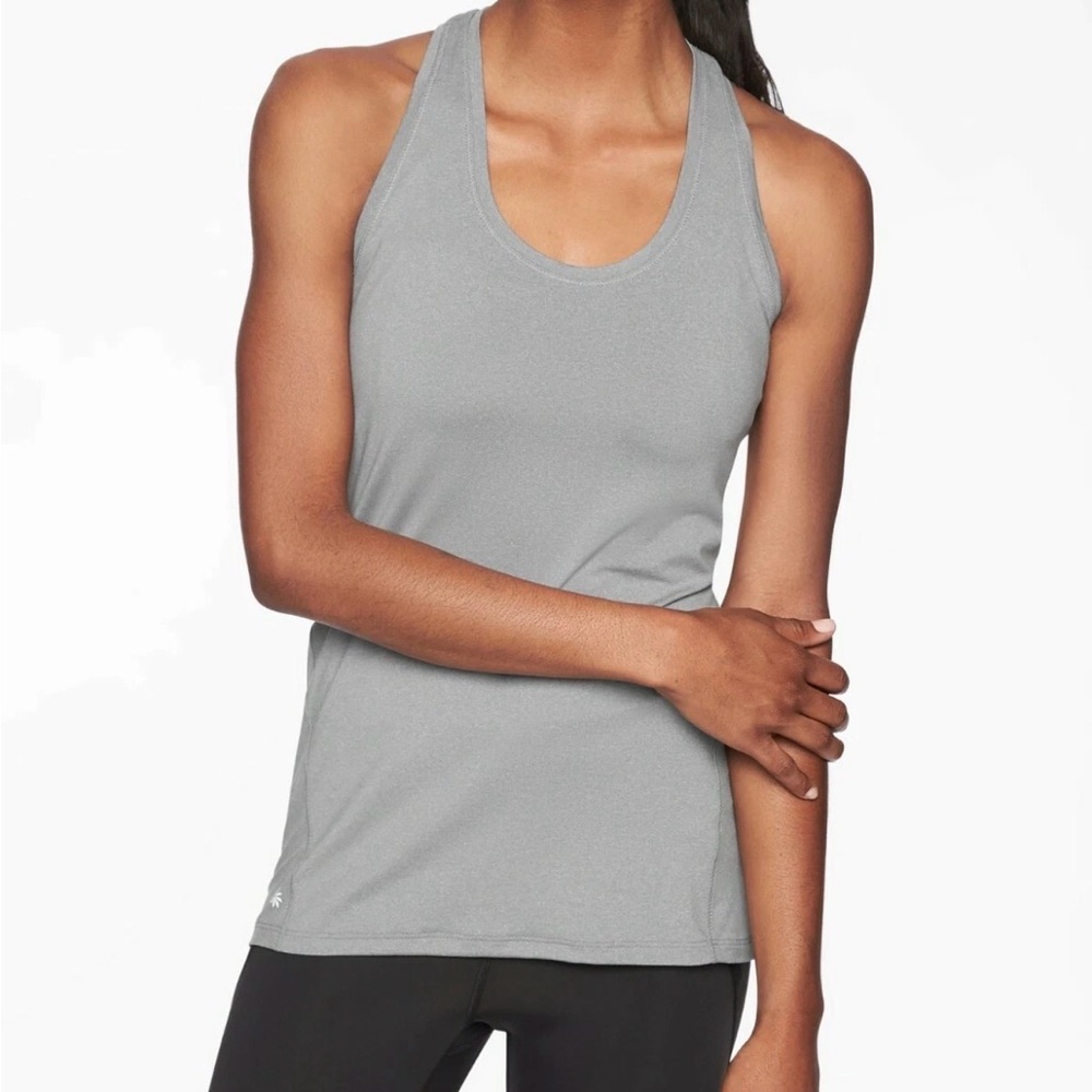 Athleta Limitless Heather Keyhole Tank Top, Grey Heather